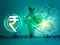 India Union Budget, Indian economy, finance background, Indian rupee blue abstract background with Indian map and rupee symbol, il