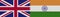 India and United Kingdom British Britain Fabric Texture Flag â€“ 3D Illustrations