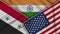 India United States of America Syria Flags Together Fabric Texture Illustration