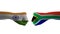 india vs South Africa hand flag Man hands patterned with the india vs South Africa flag