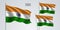 India waving flag set of vector illustration