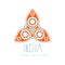 India yoga studio logo symbol. Health and beauty care badge, spa, yoga center label
