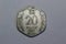 Indian 20 Paisa silver colour coin head side