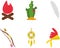 indian apache mascot flat design vector set