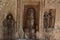 Indian Architecture of 5th Century. Stone sculptures on the wall inside the Neelkanth temple in Kalinjar Fort, Uttar Pradesh,