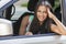 Indian Asian Girl Young Woman Driving Car