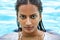 Indian Asian Woman Girl in Swimming Pool