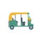 Indian auto rickshaw icon cartoon vector flat design on white background