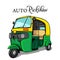 Indian auto rickshaw vector illustration