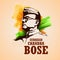 Indian background with Nation Hero and Freedom Fighter Subhash Chandra Bose Pride of India for 23rd January