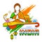 Indian background with woman doing namaste gesture wishing Happy Independence Day of India
