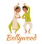 Indian Bollywood couple dancing vector