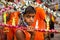 Indian boy with religious equipment, Benares