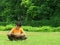 Indian boy studying outdoors