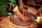 Indian bride doing marriage rituals