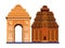 Indian building monuments icon cartoon