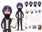 Indian business man cartoon character creation set