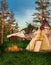 Indian camp in the forest