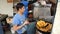 Indian Chef Making of Indian snack food Kachori