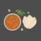 Indian Chicken Tikka Masala - Spicy Indian Chicken Tikka Masala Curry Vector Illustration