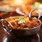 Indian chicken vindaloo curry in balti dish