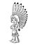 Indian chief boy illustration coloring pages