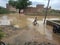 Indian child in small water lake in small area