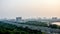 Indian cityscape aerial view with buildings roads and over bridge