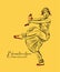 Indian classical dance Bharathanatiyam sketch or vector illustration