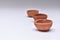 Indian clay diyas or oil lamps in series