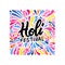 Indian color festival Holi background with stylish text on colors splash background. bright drop pattern with lettering