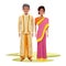 Indian couple avatar cartoon character