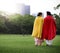 Indian Couple Superheroes Love Concept