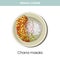 Indian cuisine Chana masala traditional dish food vector icon for restaurant menu