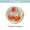 Indian cuisine Chicken tandoori traditional dish food vector icon for restaurant menu