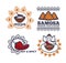 Indian cuisine fast food restaurant vector icons