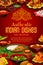 Indian cuisine menu cover, Authentic India dishes