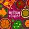 Indian cuisine menu cover, vector India meals