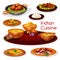 Indian cuisine thali dishes cartoon icon design