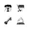 Indian culture black glyph icons set on white space