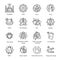 Indian culture line icons set. Editable