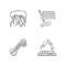 Indian culture pixel perfect linear icons set