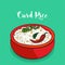 Indian curd rice vector