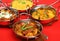 Indian Curries in Serving Dishes