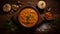 Indian Curry On Wooden Table: A Villagecore Delight
