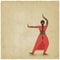 Indian dancer old background. dance club symbol