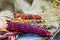 Indian decorative corn on farm display