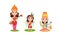 Indian Deity as Gods and Goddesses in Hinduism Vector Set