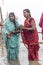 Indian devotees performing rituals on chhath puja