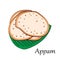 Indian dish Appam vector illustration